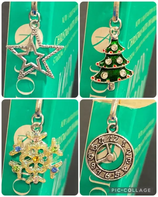 Choose Any 2 Tibetan Silver Hook Shaped Bookmarks With Christmas Charm Options