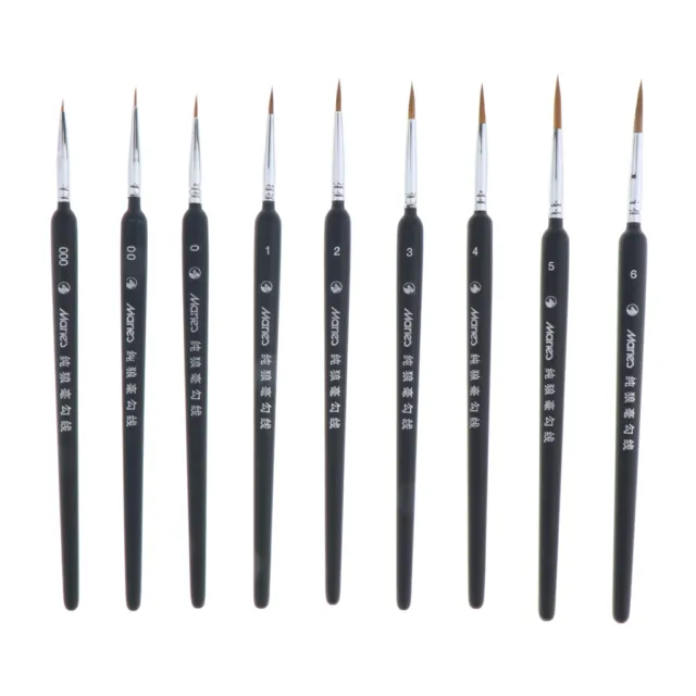 Set di pennelli in miniatura da 9 pezzi Pennelli acrilici professionali con olio