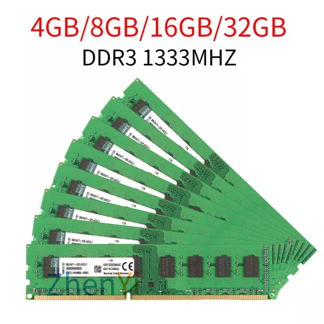 LOTE de memoria RAM PC de escritorio Kingston 32 GB 16 GB 8 GB 4 GB DDR3 1333 MHz KVR1333D3N9/4G