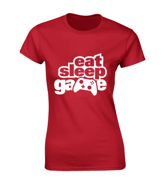 Eat Sleep Game Womens T Shirt Gamer Gaming Design Gift Present Idea Pc Computer