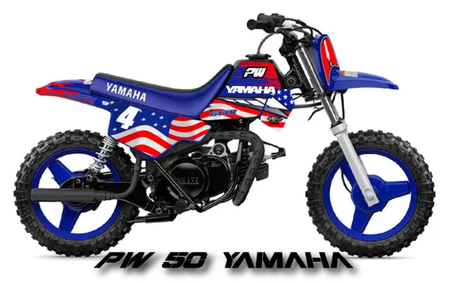 Kit deco autocollant USA Patriot pour moto Yamaha PW50 PW 50 Qualité Standard