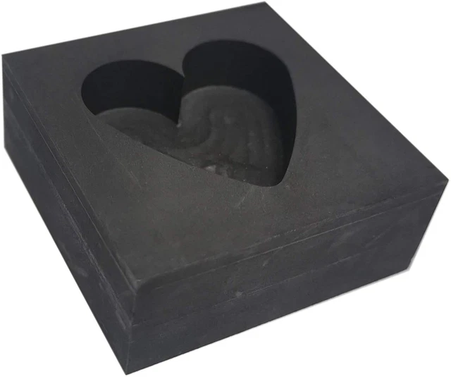 Heart Graphite Casting Ingot Mold Metal Refining Scrap Gold Silver Heart Mold