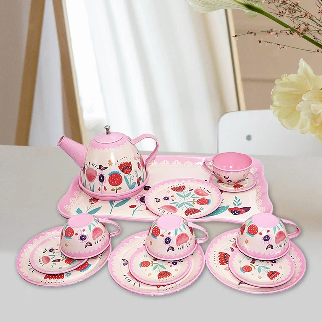 Simulation de Service à Thé pour Enfants avec Théières, Tasses, Assiettes,