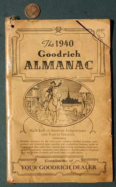 1940 B.F. Goodrich Tires Service Station almanac GREAT Car & Tractor ads images-