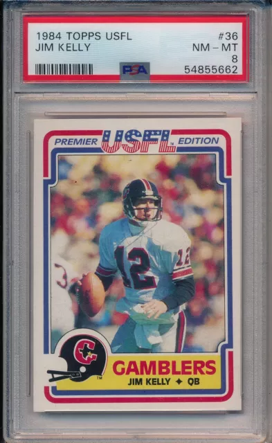 1984 Topps Usfl Jim Kelly Rookie #36 Psa 8 Bills Hof