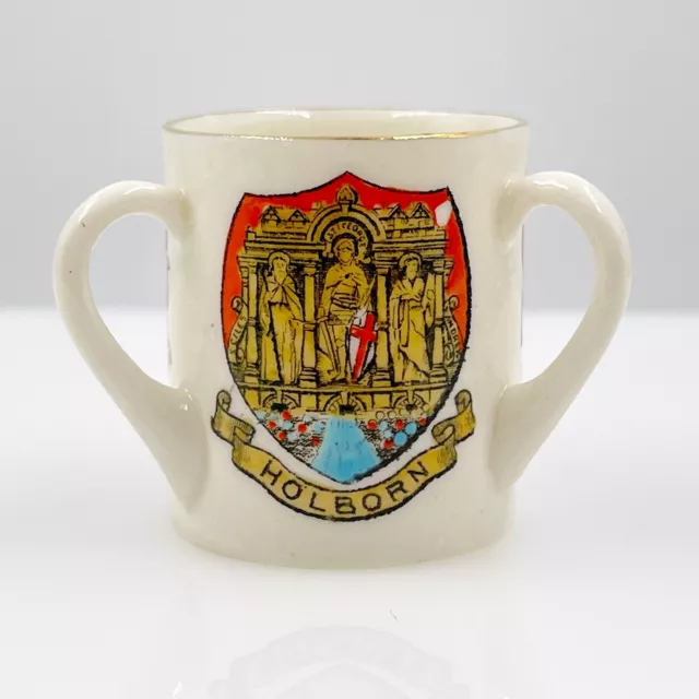 W.h. Goss Crested China 3 Handled Loving Cup - Holborn - London - Camberwell