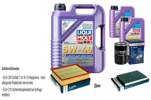 Kit de filtres - 8 litres d'huile oteur - High Tech 5W-40
