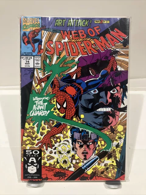 Web of Spider-Man #74 Direct Market Edition ~ NEAR MINT NM ~ 1991 Marvel Comics