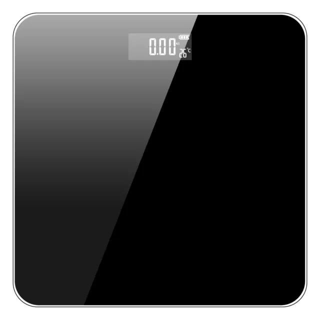 Pèse-personne Balance de corps Noir 26 x 26 cm affichage numérique ultra fin