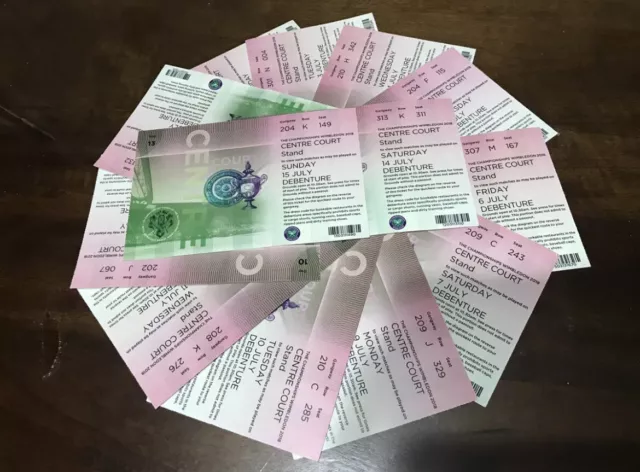 Wimbledon Men’s Final Centre Court Debenture Used ticket 2018