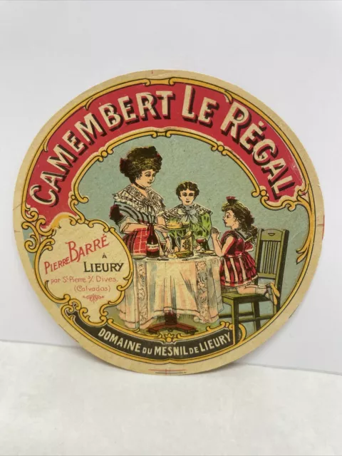 Ancienne Étiquette Fromage: Camembert  Pierre Barré  Domaine Du Mesnil De Lieury