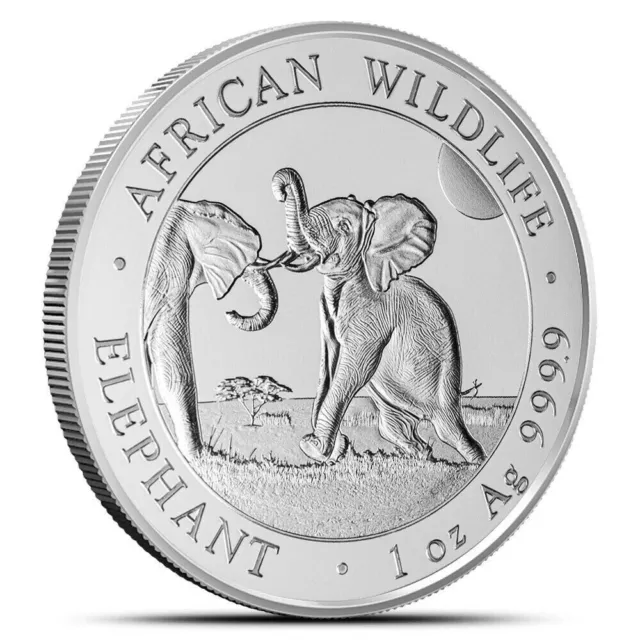 2024 - 1 oz .9999 Fine Silver Somalia Silver Elephant Coin BU - IN STOCK!!