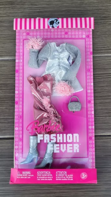 Mattel Barbie 2006 Fashion Fever, Pink Dresses ,High Heel Boots , Purse NRFB Mattel Barbie 2006 Fashion Fever, Pink Dresses ,High Heel Boots , Purse NRFB