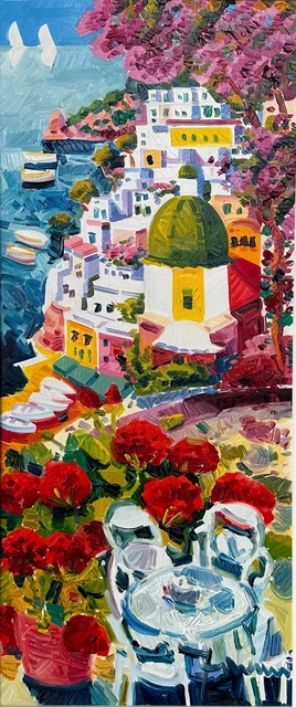 Dos Sillas, Dos Plumas, Athos Faccincani 70x30 Paisaje Muebles Casa Arte Imagen