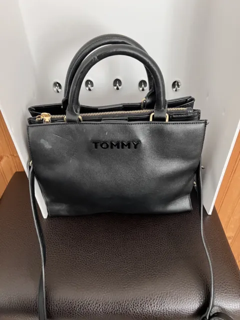 Tommy Hilfiger Black Leather Satchel NWT