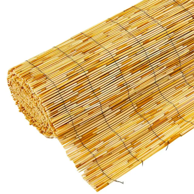 4m Reed Fence Screening Roll Natural Fence Panel Peeled Fencing Outdoor Garden 2