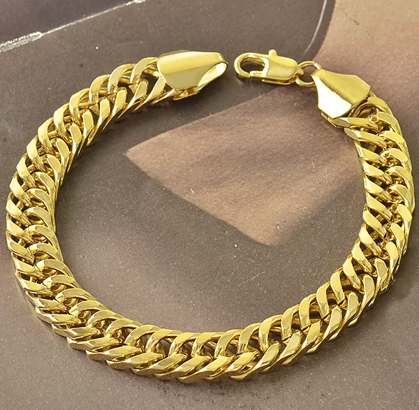 Pulsera Eslabones Oro Amarillo Laminado 18Kt, Estilo