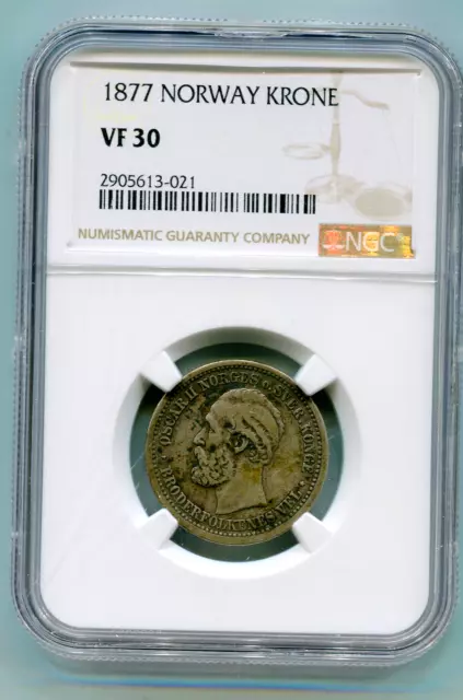 Norway Krone 1877 NGC VF 30    lotnov8064