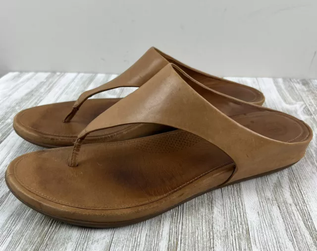FitFlop Banda 11 Toe Thong Sandals Slide Womens Tan Size 11