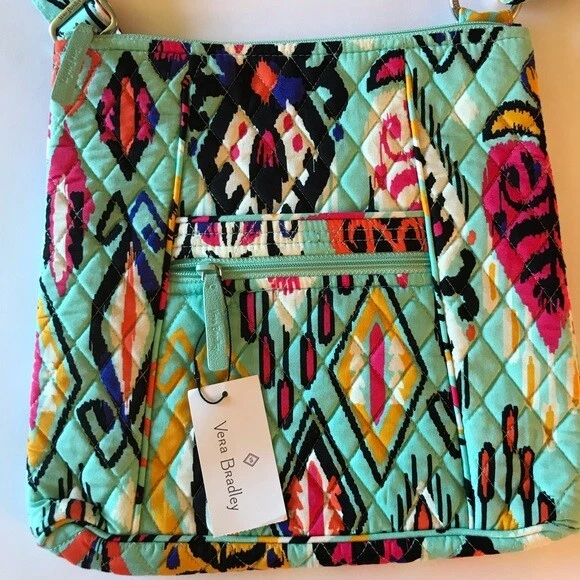 NWT Vera Bradley Pueblo Hipster Crossbody Bag Purse Teal Orange Tribal Print