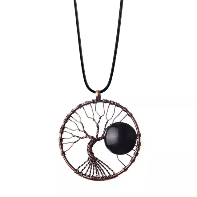 Retro Tree of Life Necklace Natural Stone Necklace Healing Birthstone Choker