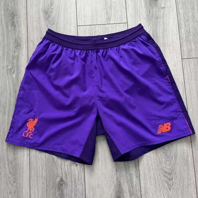 Liverpool FC NB 18/19 Season Mens Away Shorts Size L Purple Excellent Condition