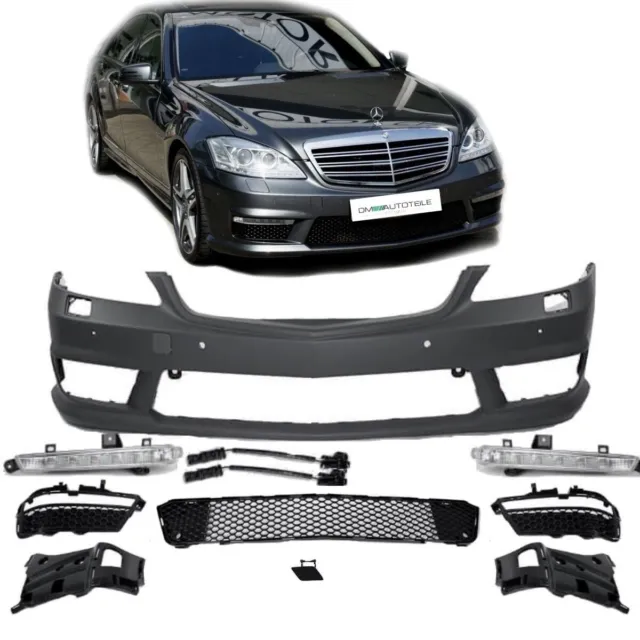 Mercedes W221 Front Stoßstange aus PP+Tagfahrlicht + Zubehör für S65 S63 AMG