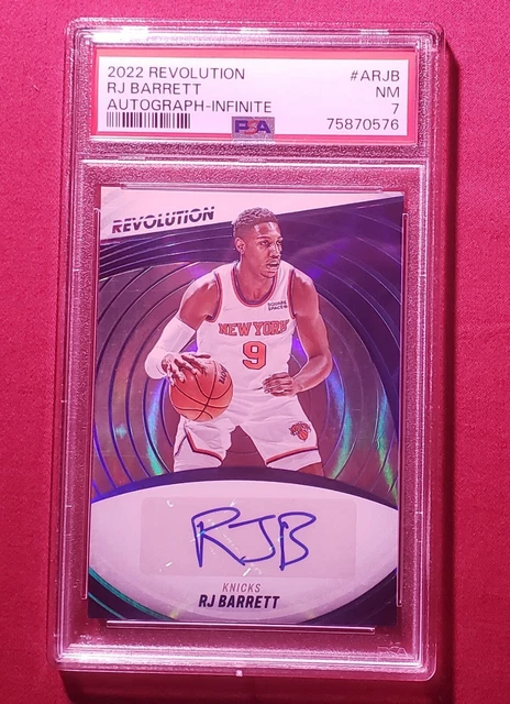 2022 Revolution RJ Barrett Autograph INFINITE Card #ARJB #'/d 25 PSA 7 NM Knicks