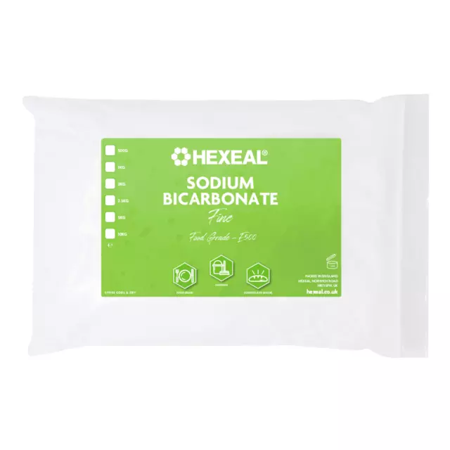 Hexeal Sodium Bicarbonate Cleaning, Baking Soda | 1kg Bag 100% Food Grade