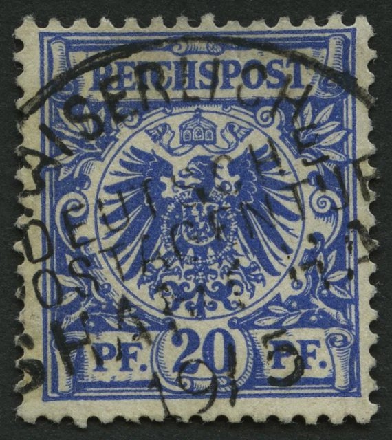 DP CHINA 1893, 20 Pf. violettultramarin, Stempel "KDPAG SHANGHAI", Pracht, gepr.
