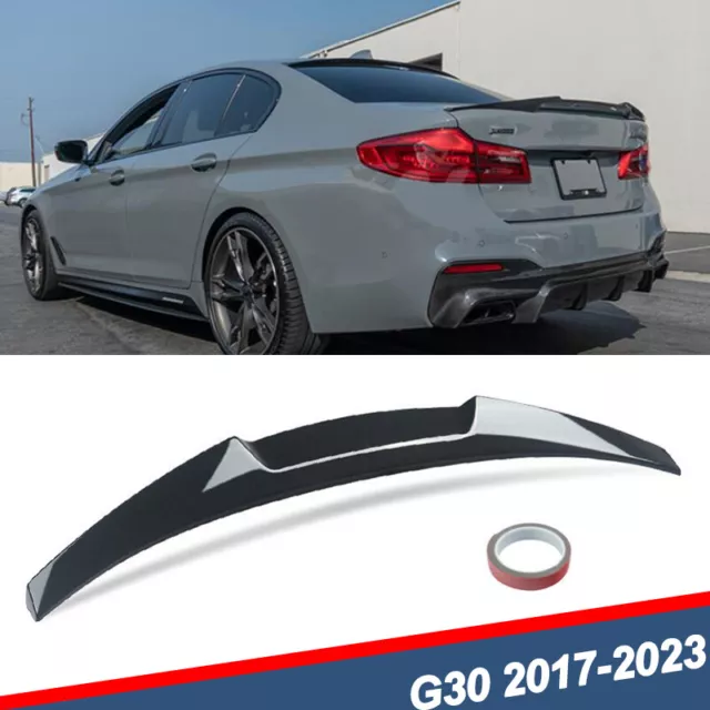 Gloss Black M4 Style Rear Trunk Spoiler Lip Wing For BMW G30 530i 540i 2017-2021