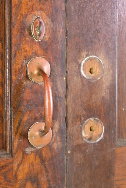 Antique 4 Pane 2 Lite Oak Double Doors 83.5 x 29.75 2