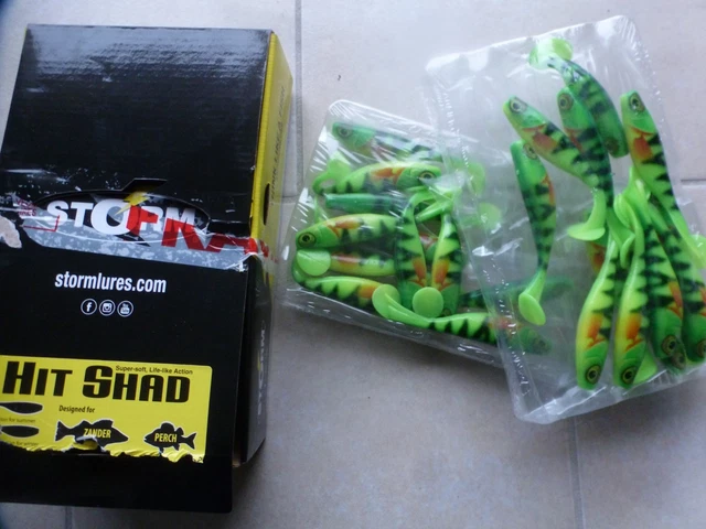 10 leurres de type shad avec tête plombée de 5gr • EUR 6,90