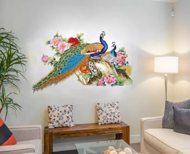 Peacock Birds Nature Wall Sticker Beautiful Home & Kids Room Decal Decoration