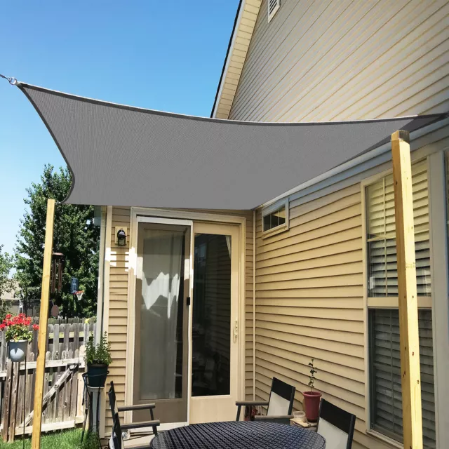 Ifenceview Grey 20'x20'-20'x48' Rectangle Sun Shade Sail Patio Canopy Awning