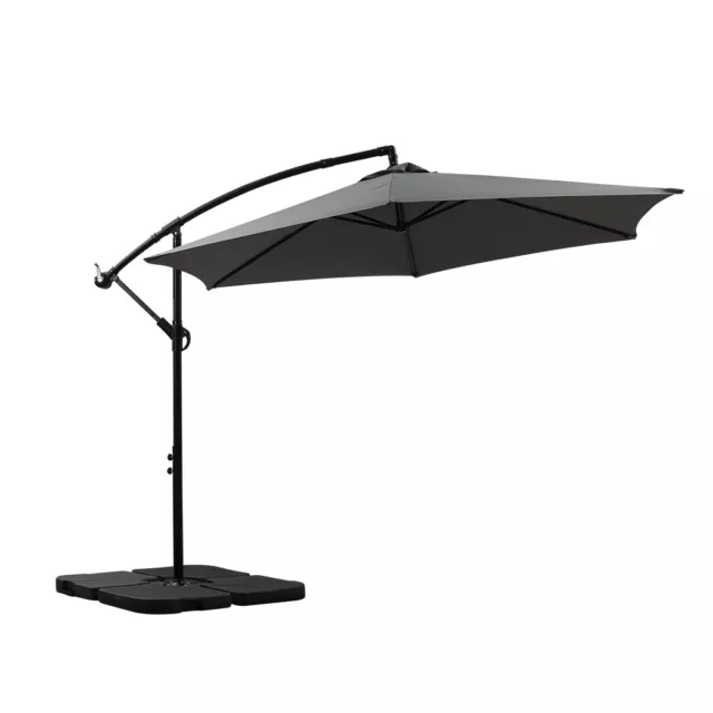 Mountview Outdoor Umbrella Cantilever Umbrellas Base Stand Garden Patio Beach 3M