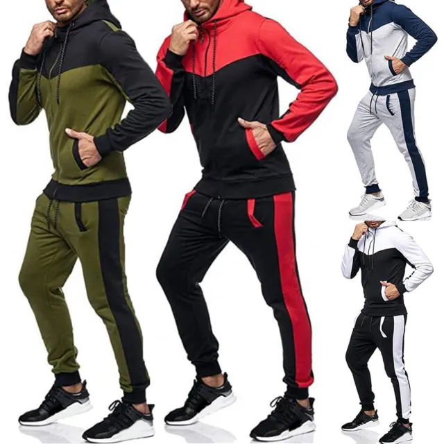 Da Uomo Pile Tuta Jogging Set con Cappuccio Giacca E Pantaloni Tut ^