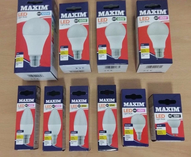 Maxim LED GLS Candle Golf GU10 Bulbs BC B22 ES E27 SES E14 Cool White 4000K