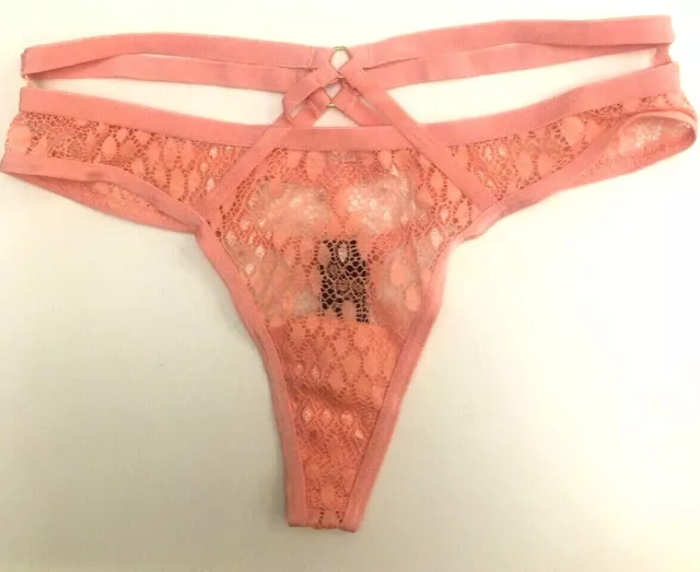 VICTORIAS SECRET SNAKE Lace Cheeky SEXY Panty Cutout Silk Satin