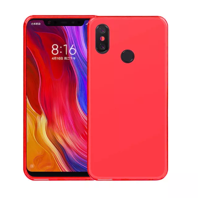 Funda AZUL Xiaomi MI 8 SE (5.88) TPU LISA GEL SILICONA + CRISTAL COMPLETO OPCION