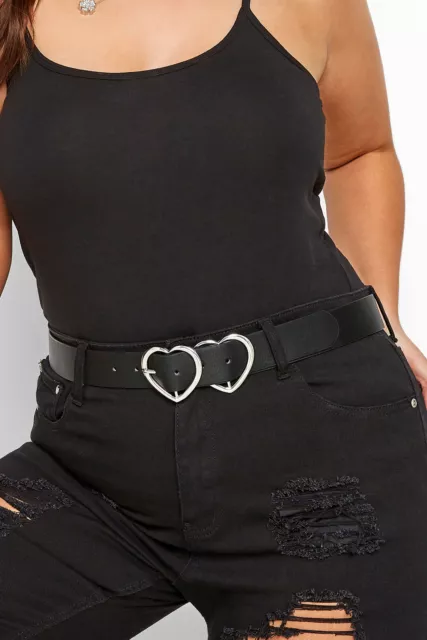 Yours Clothing Womens Plus Size  Double Heart Belt