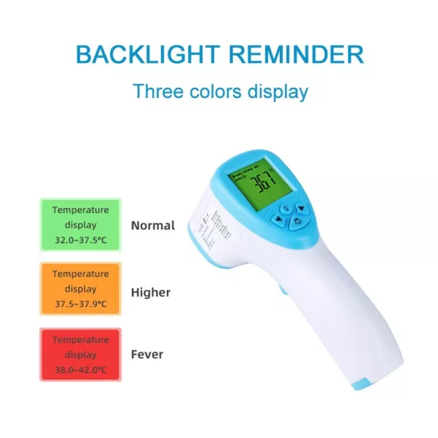 Thermometre Frontal Sans Contact Infrarouge Fievre Enfant Adulte Bebe Temperatur 2