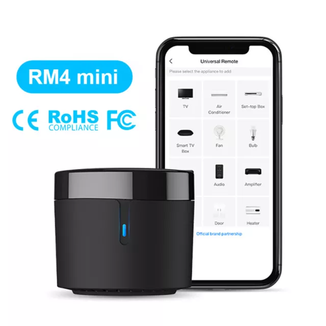 Broadlink RM4 Mini WiFi IR Smart Remote Controller Work with Alexa Google
