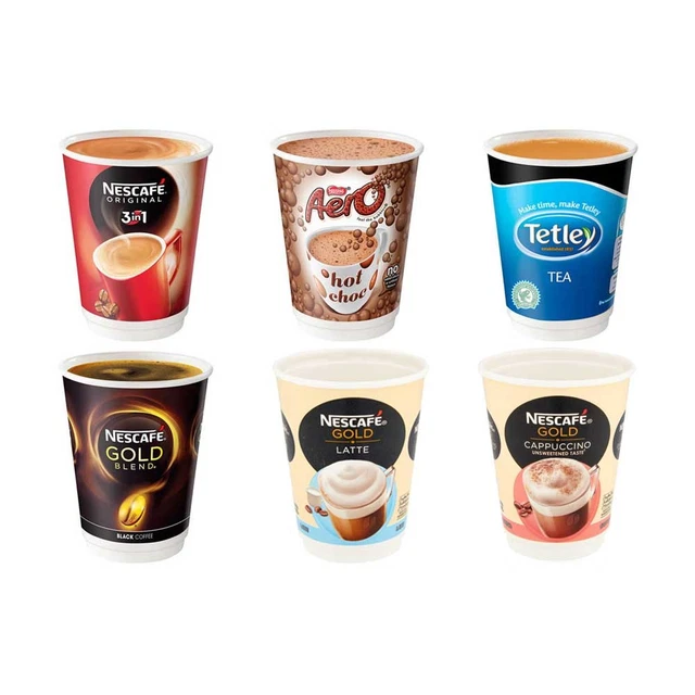 Nescafe &GO Refill Sleeves - Coffee Tea Hot Chocolate InCup Vending Cups Free PP