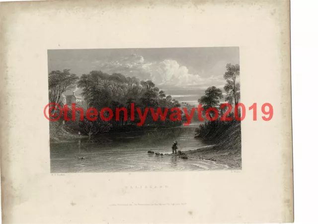 Ellisland Nr Dumfries, Bartlett, R Burns Book Illustration (Print), c1840
