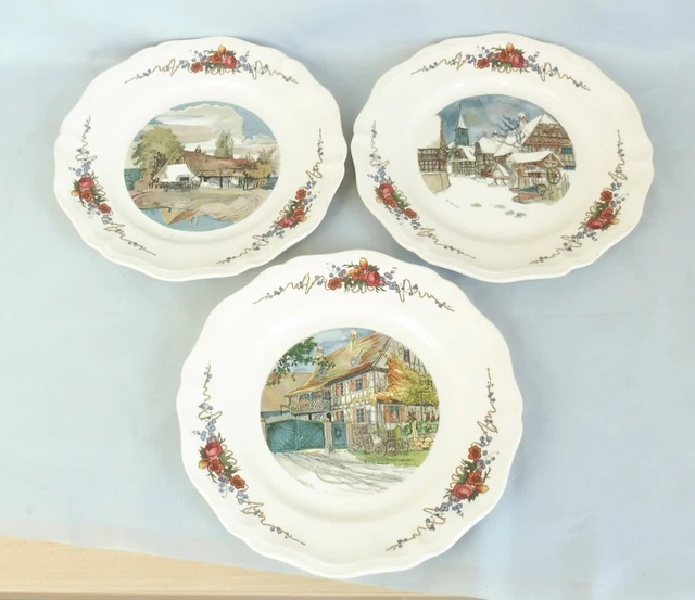 Obernai v. Sarreguemines France , 3 Speiseteller Ø 25,5 cm (642)