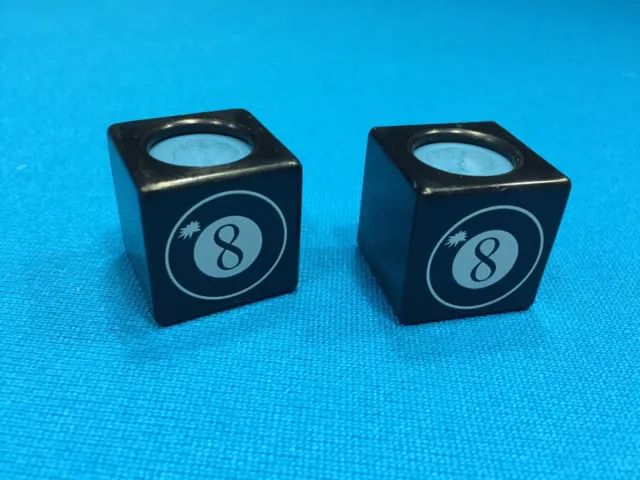 NEW ( 2) Billiard Pool Cue Chalk Box Holder " 8-Ball “