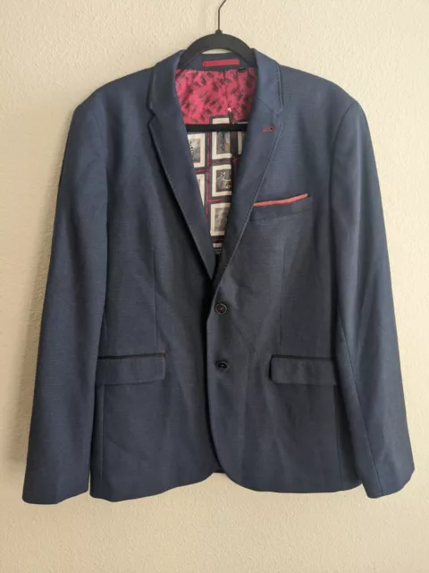 TED BAKER BLAZER Mens 5 Sports Coat Blue Jacket US Size 42 Red $85.00 ...