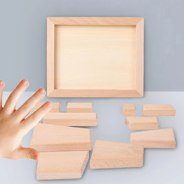 Wooden Geometric Tangram Family Portable Puzzles for Adults Children