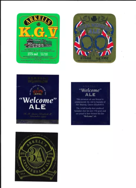 4 ARKELLS BREWERY Beer Bottle Labels Special Issues Royal Wedding Welcome Ale